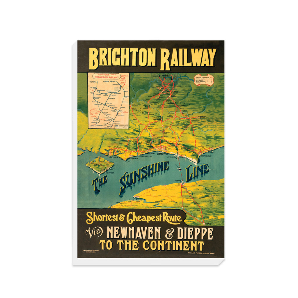 Brighton Railway Newhaven and Dieppe - Canvas