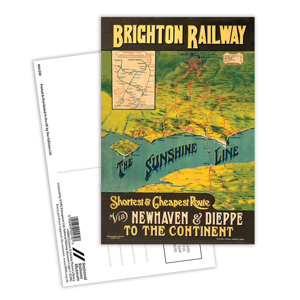 Brighton Railway Newhaven and Dieppe Postcard Pack of 8