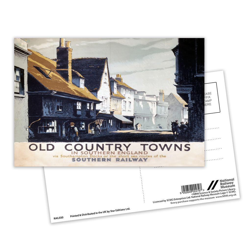 Old County Towns in Southern England Postcard Pack of 8
