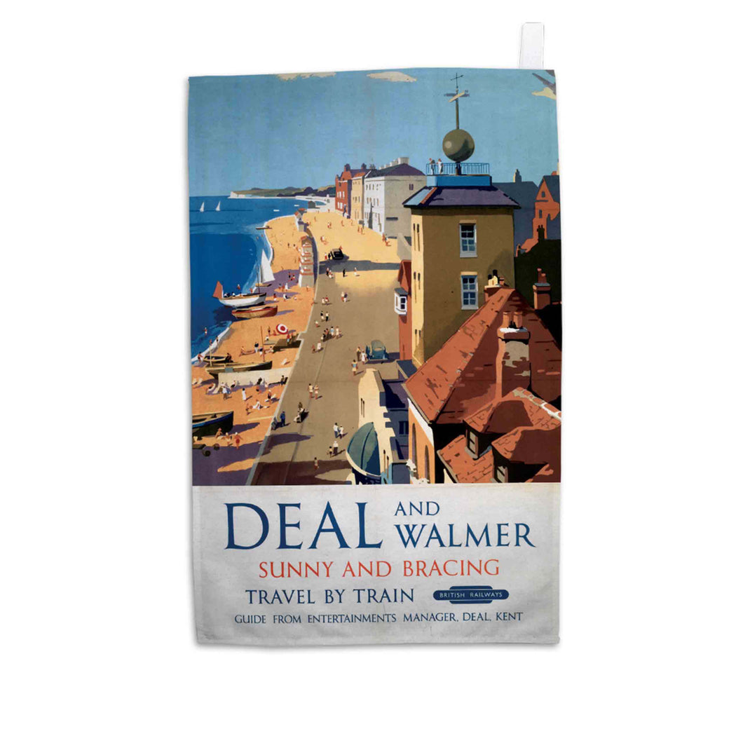 Deal and Walmer - Sunny and Bracing - Tea Towel – Railway Posters