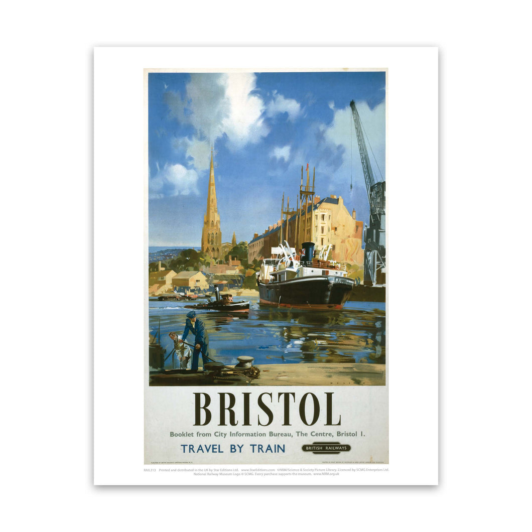 Bristol Boat and Crane Art Print