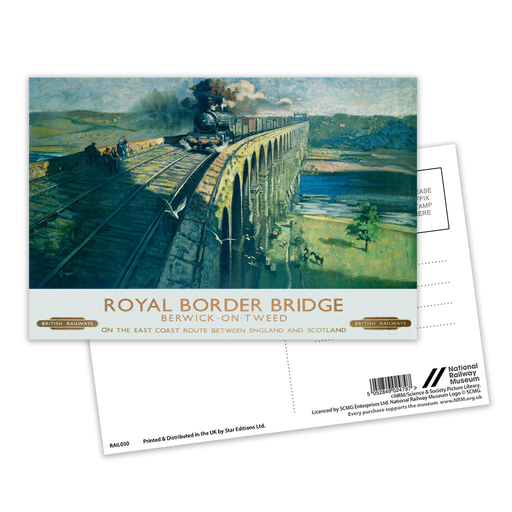 Royal Border Bridge Berwick on tweed Postcard Pack of 8