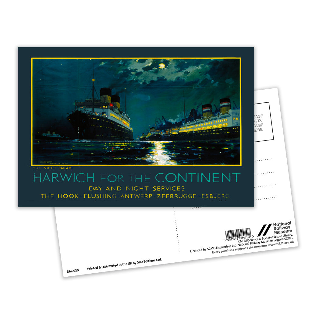 Harwich for the Continent - The Night Parade Postcard Pack of 8