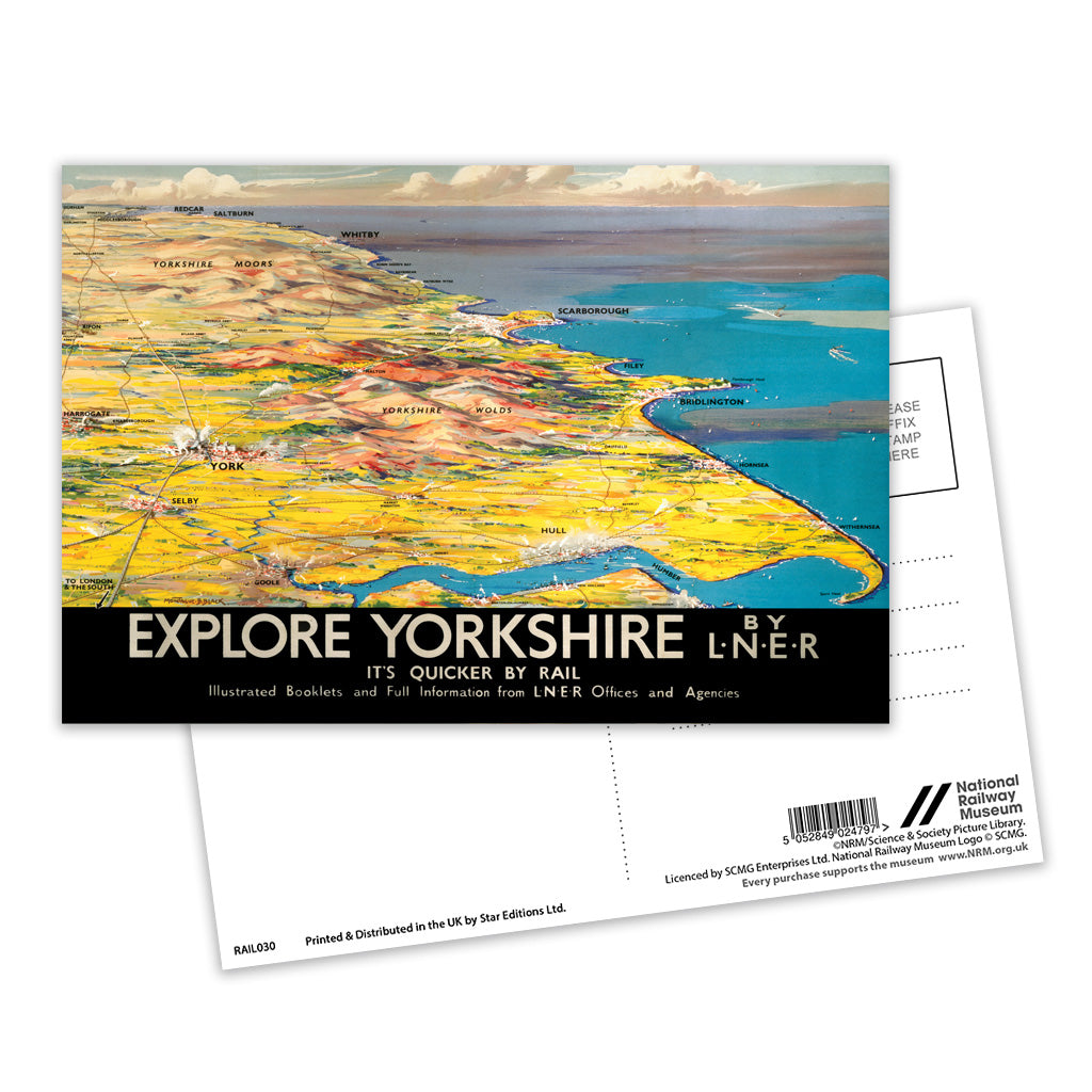 Explore Yorkshire by LNER Postcard Pack of 8