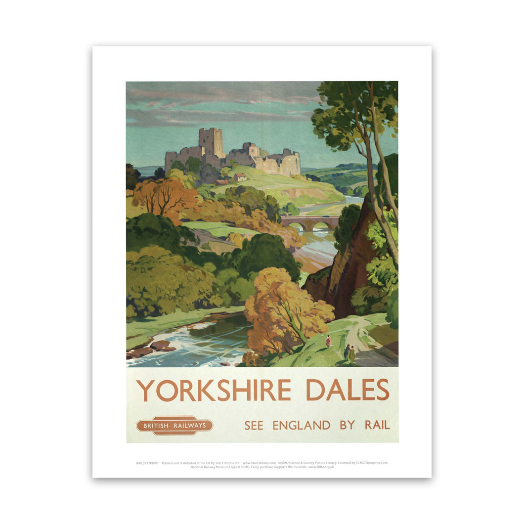 Yorkshire Dales see England by Rail Art Print