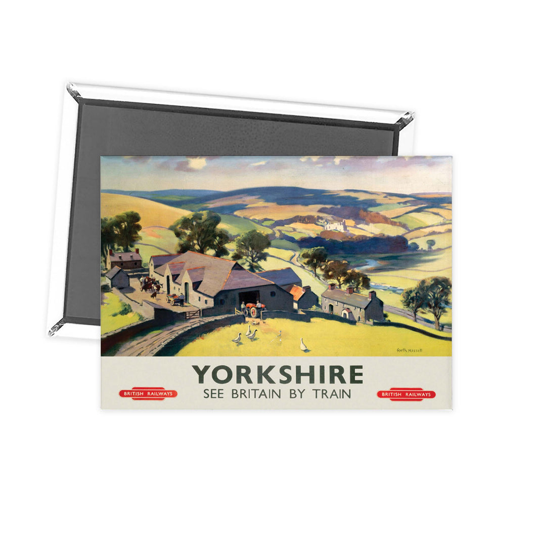 Yorkshire See Britain by Train Fridge Magnet
