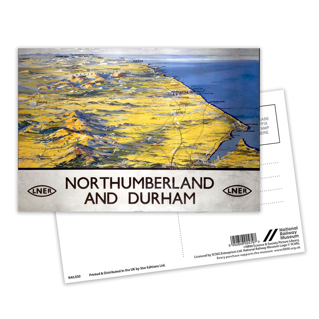 Northumberland and Durham LNER Postcard Pack of 8