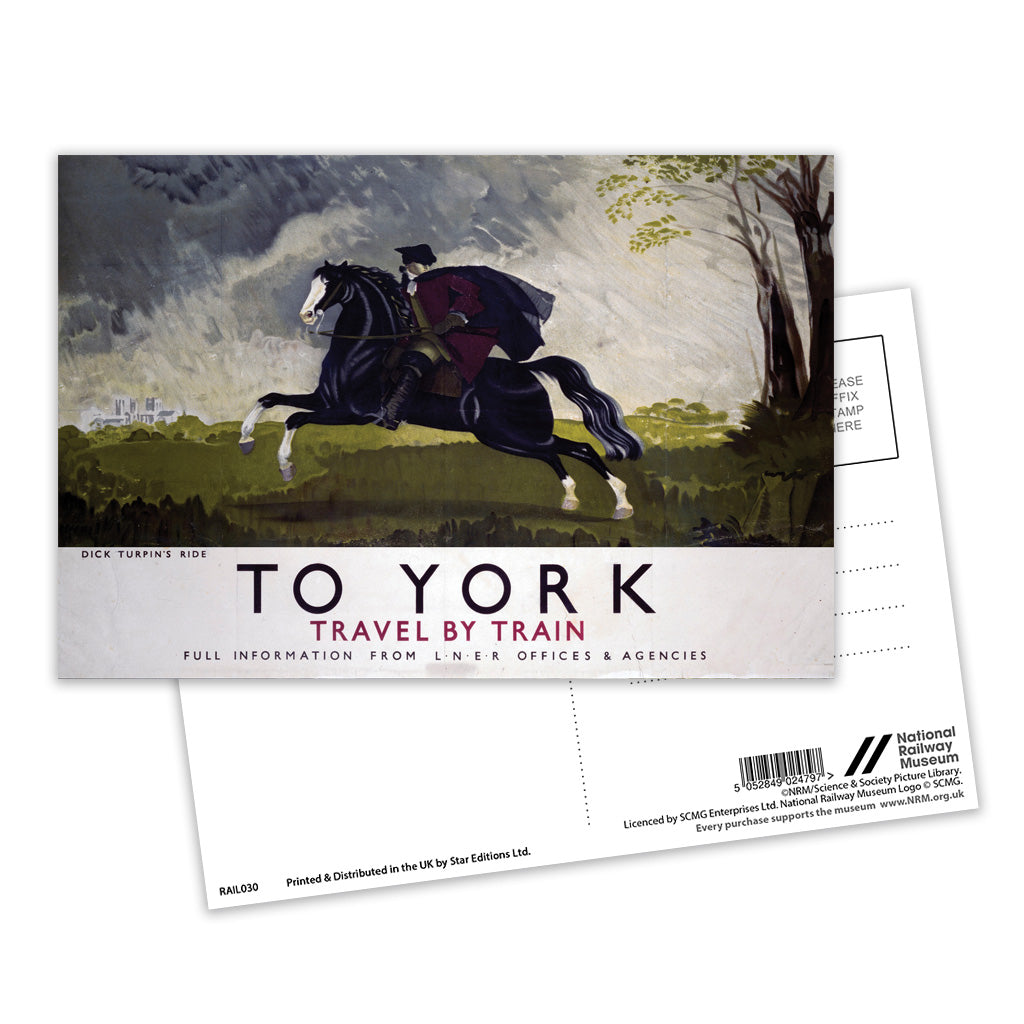 To York, Dick Turpin's Ride Postcard Pack of 8