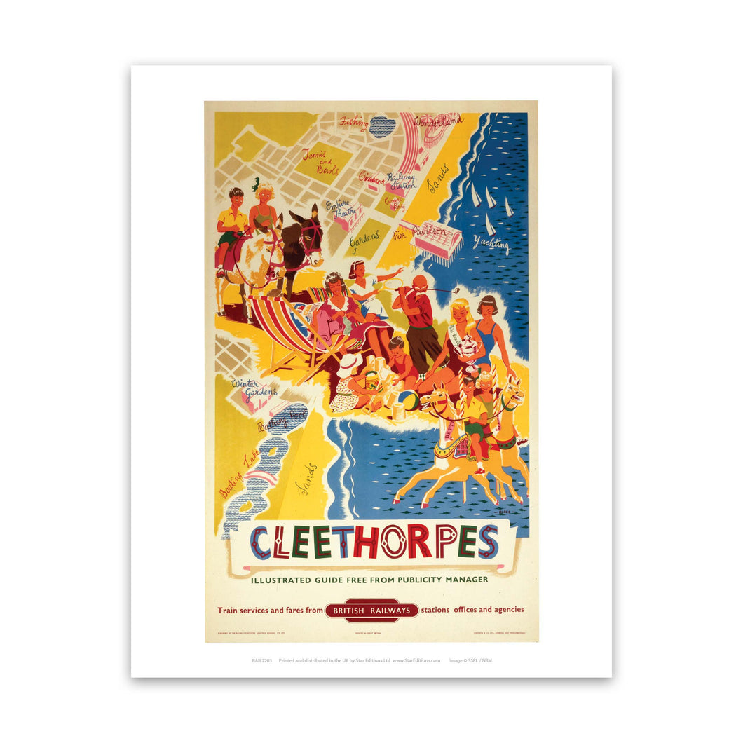 Cleethorpes Illustrated - It's Quicker By Rail Art Print