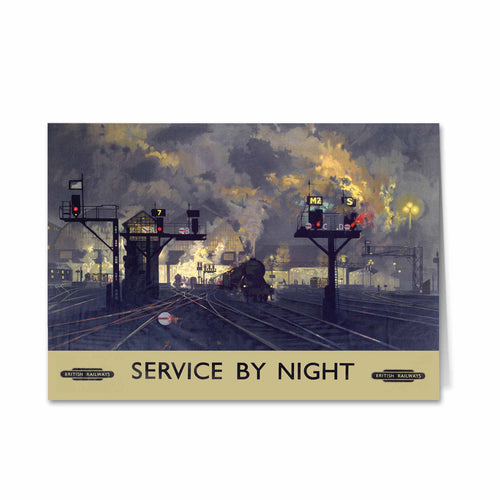 Service by Night Engine Greeting Card