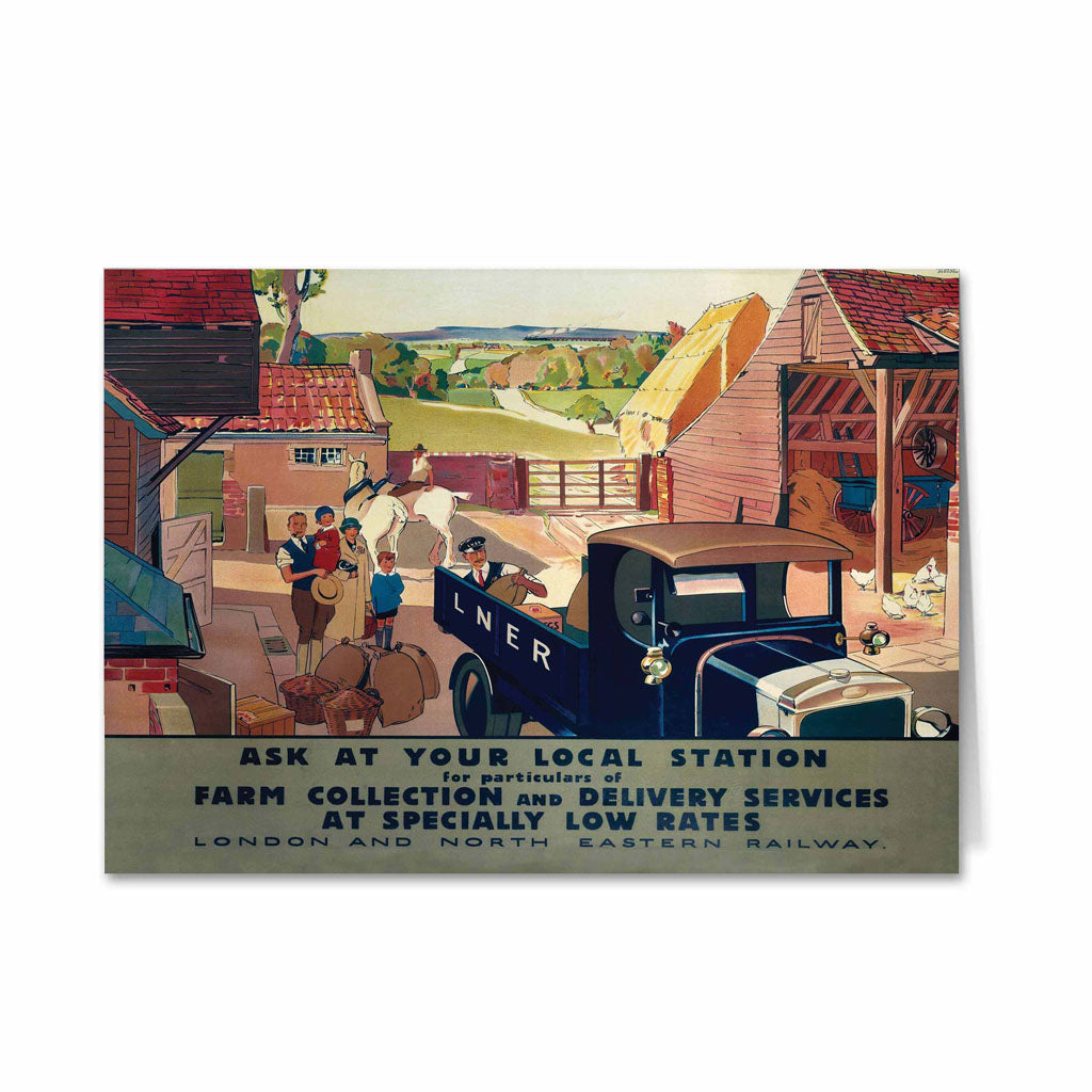 LNER Farm Collection and Delivery Service Greeting Card