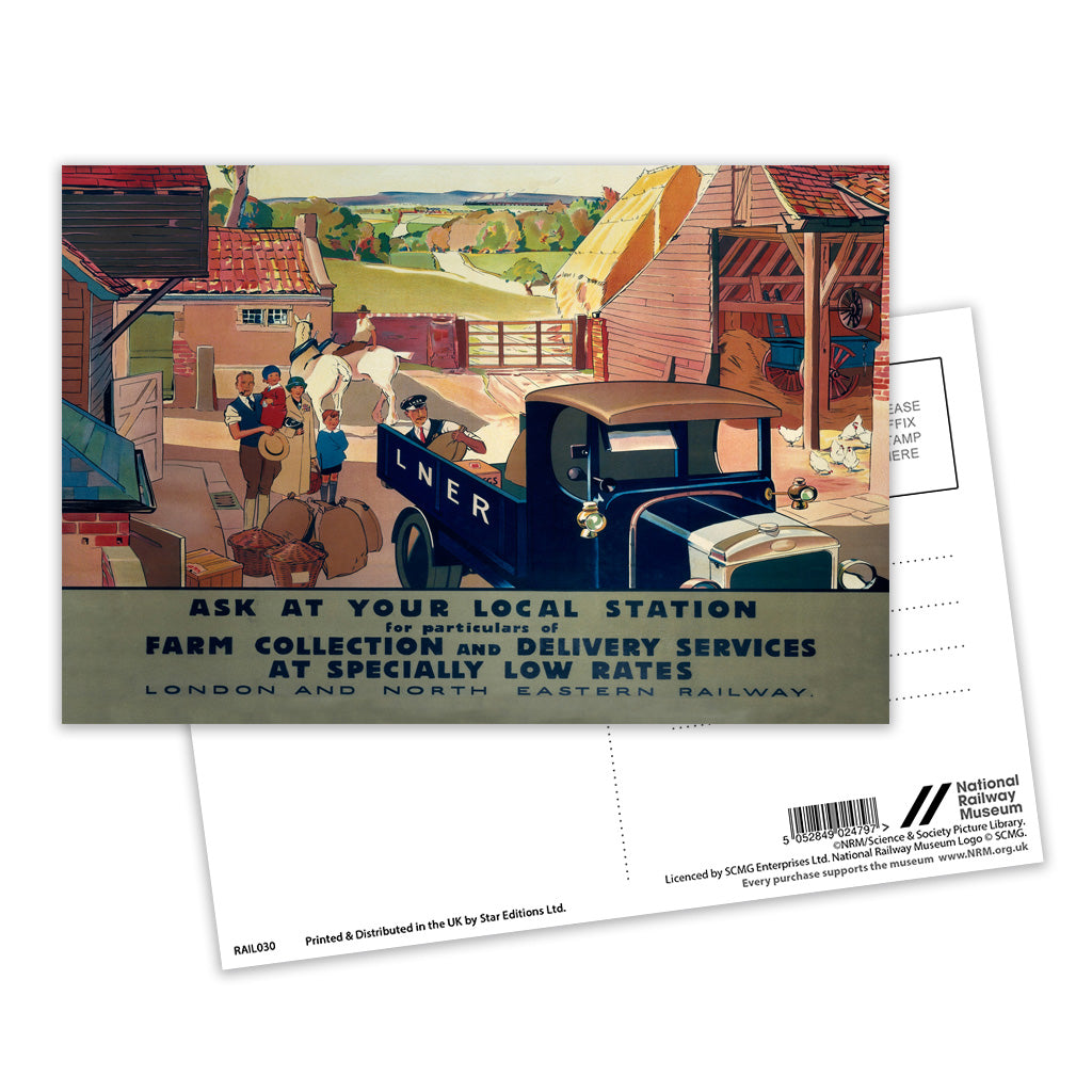 LNER Farm Collection and Delivery Service Postcard Pack of 8