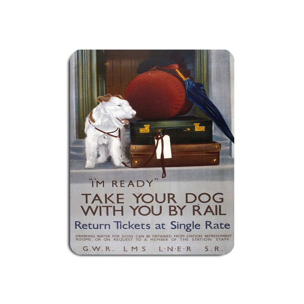 Take your Dog with you by Rail - Mouse Mat