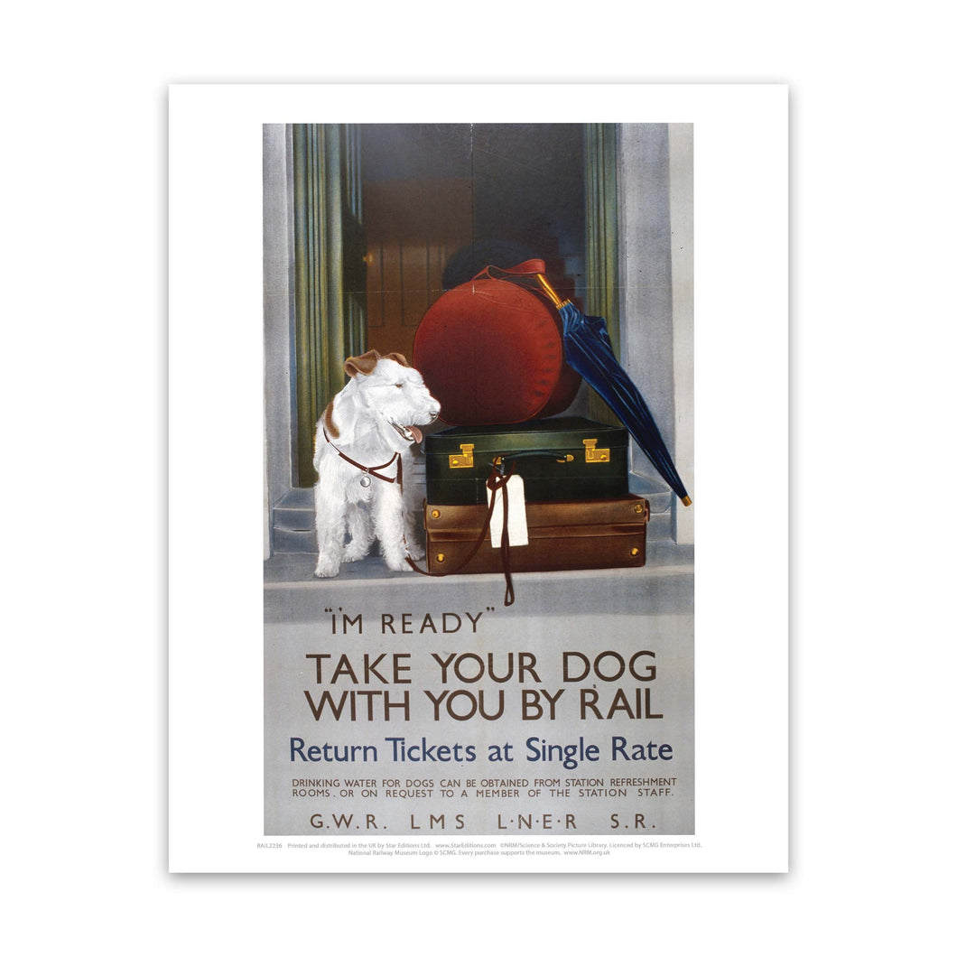 Take your Dog with you by Rail Art Print