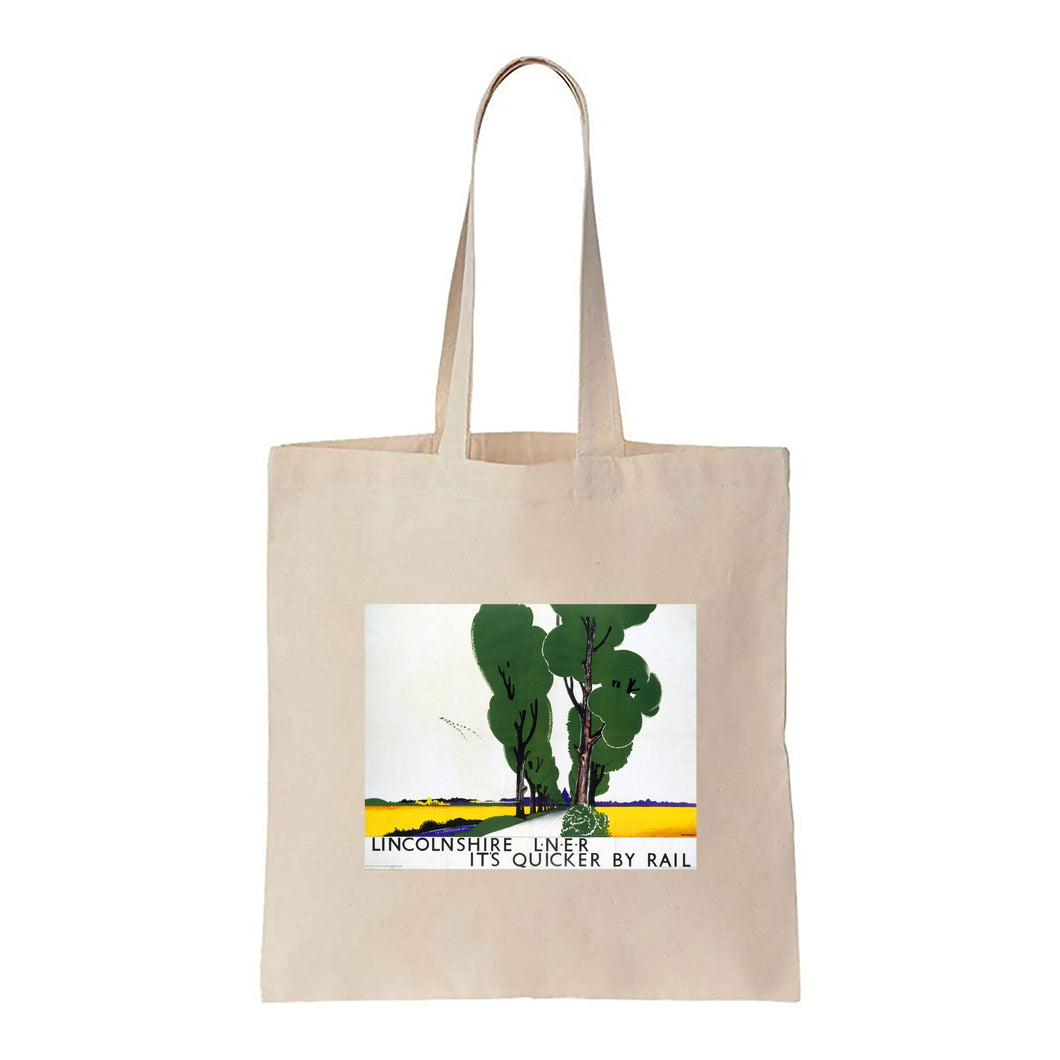 Lincolnshire, It's Quicker By Rail - Canvas Tote Bag