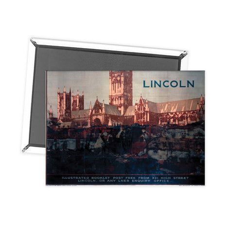 Lincoln Cathedral It's Quicker By Rail Fridge Magnet