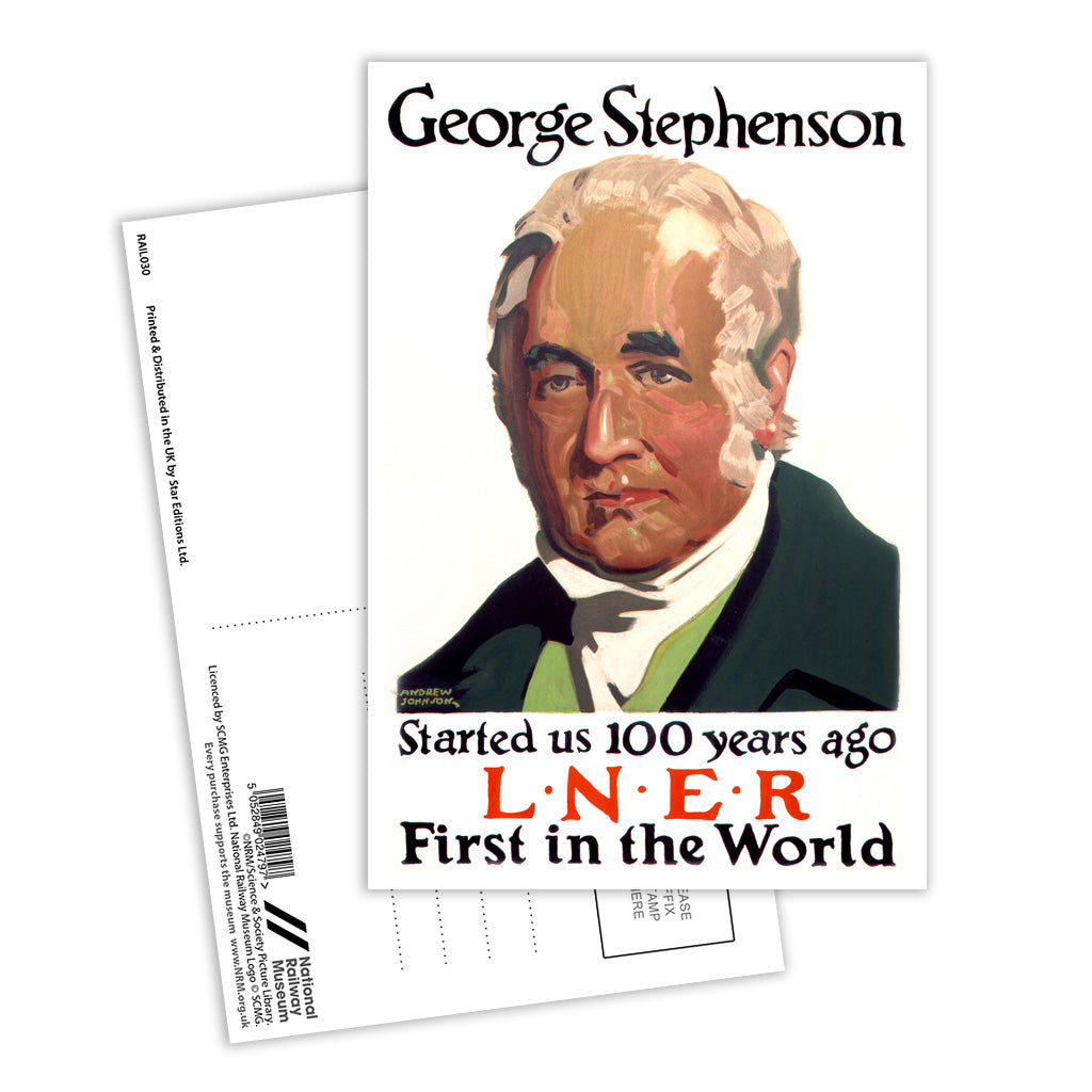 George Stephenson, First in the Wolrld LNER Postcard Pack of 8