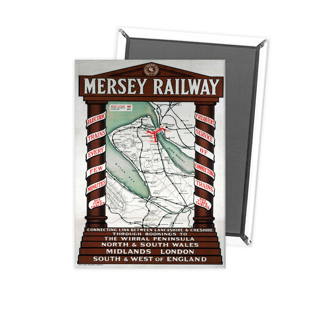 Mersey Railway The Wirral Peninsula Fridge Magnet