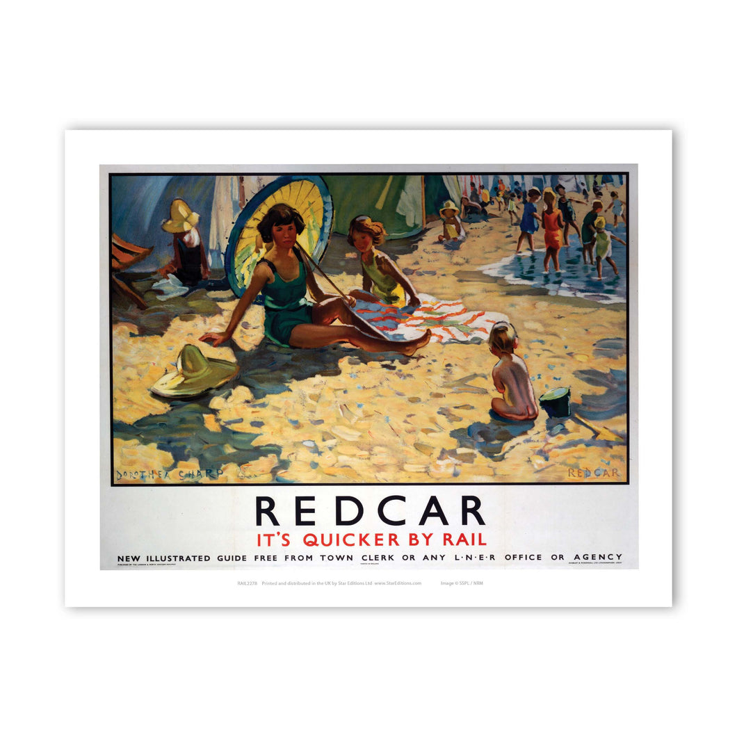 Redcar It's Quicker By Rail Art Print