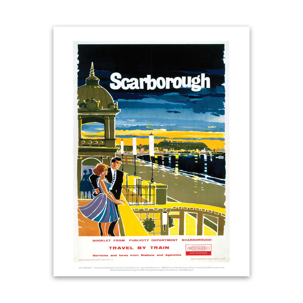 Scarborough at Night - British Railways Art Print