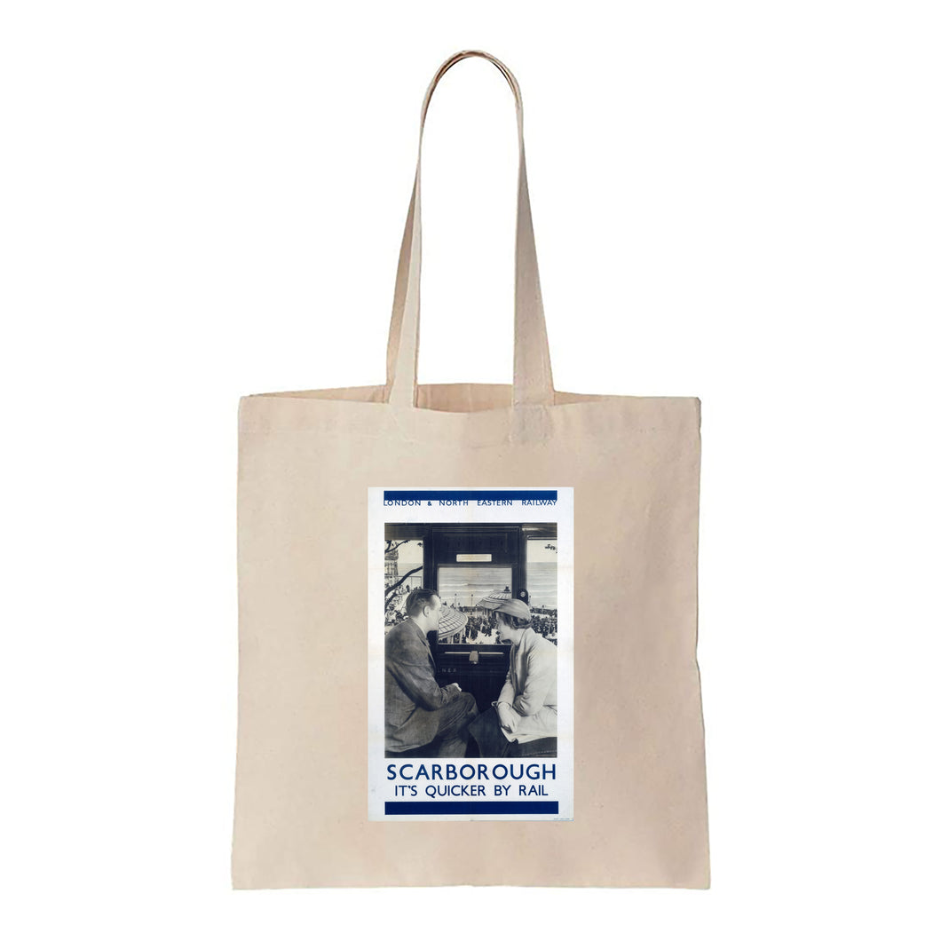Scarborough from the Train - It's Quicker by Rail - Canvas Tote Bag