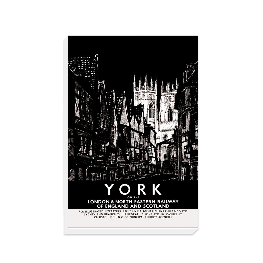 York on the LNER - Black and White - Canvas