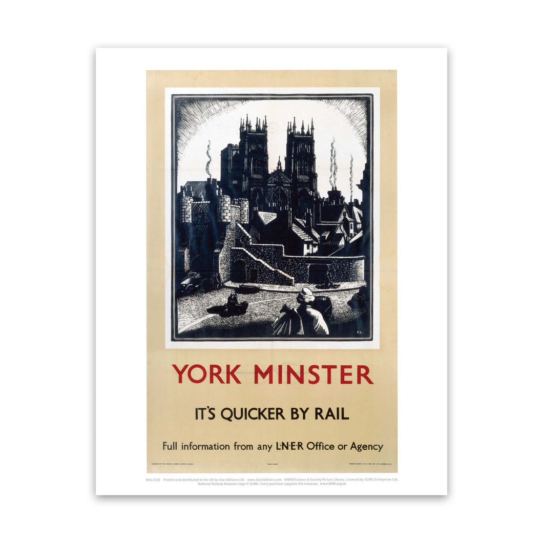 York Minster - Black and White Art Print