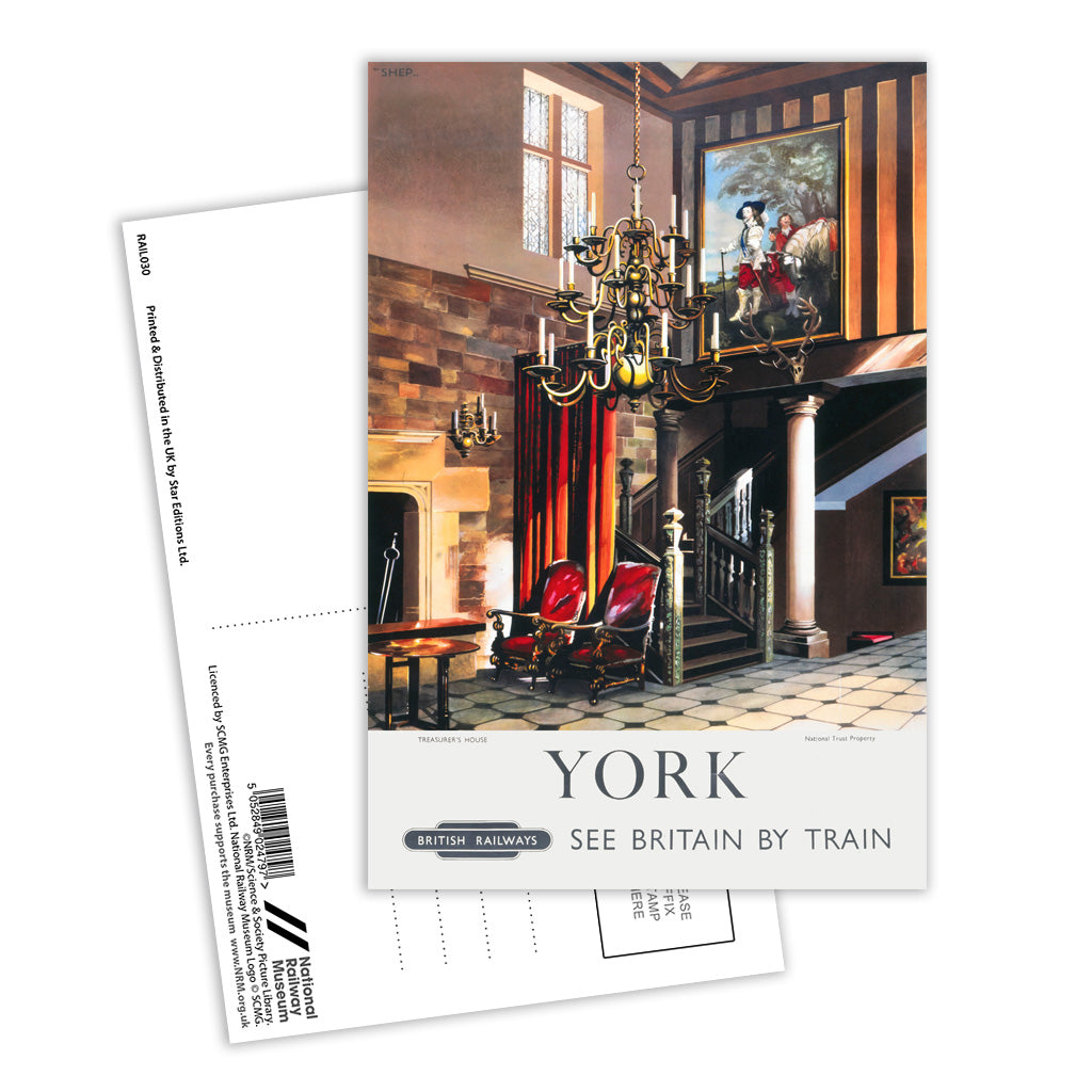 York The Treasurers House Postcard Pack of 8