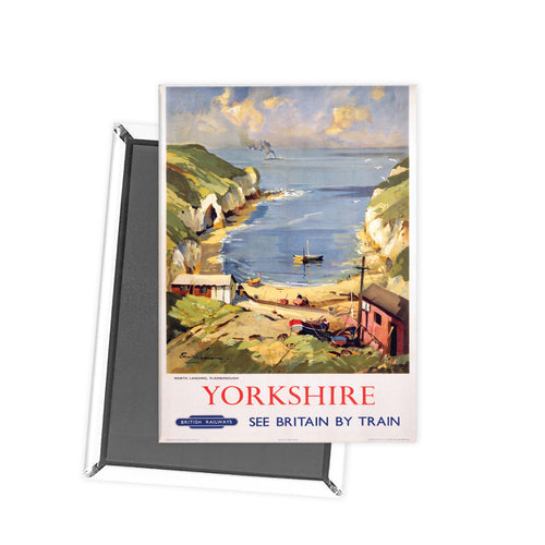 Yorkshire, North Landing, Flamborough Fridge Magnet