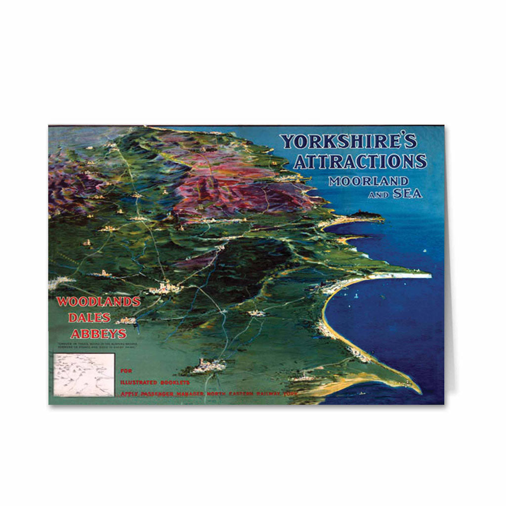 Yorkshire's Attractions Moorland and Sea Greeting Card