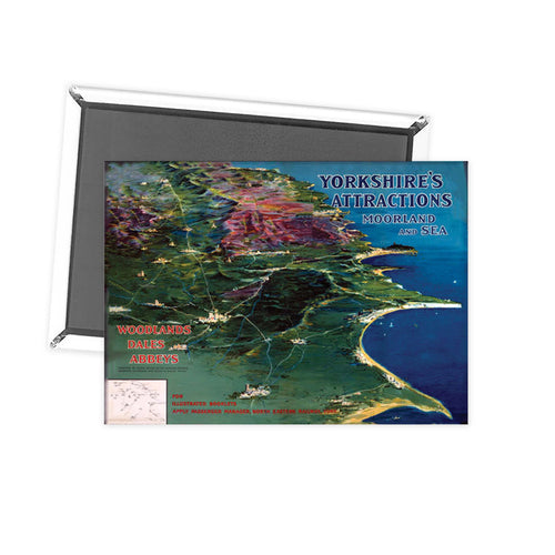 Yorkshire's Attractions Moorland and Sea Fridge Magnet