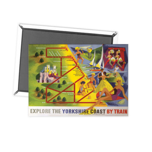 Explore the Yorkshire Coast by train Fridge Magnet