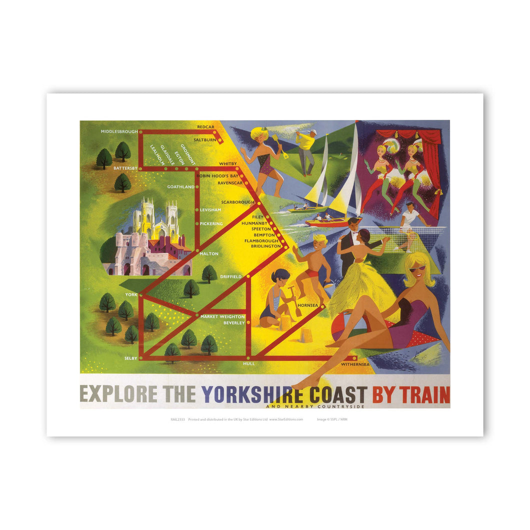 Explore the Yorkshire Coast by train Art Print