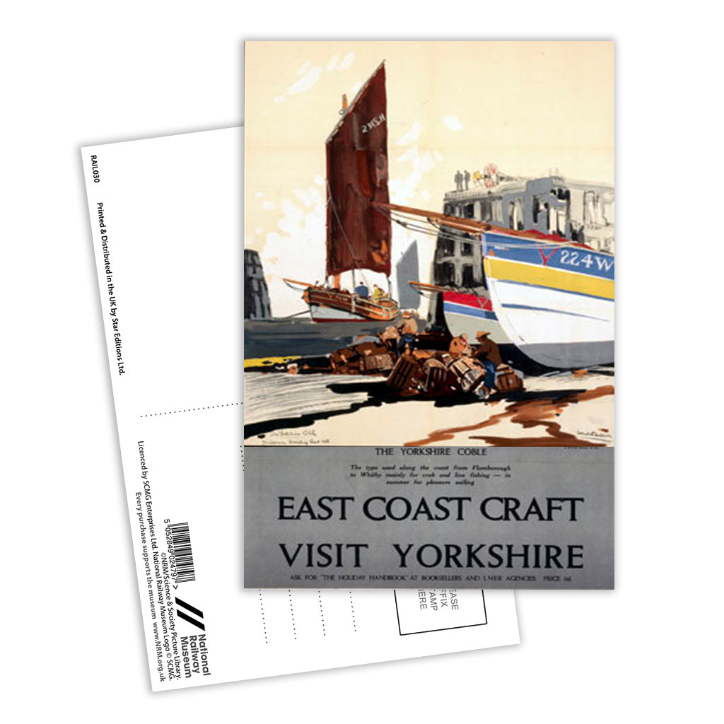 East Coast Craft The Yorkshire Coble Postcard Pack of 8