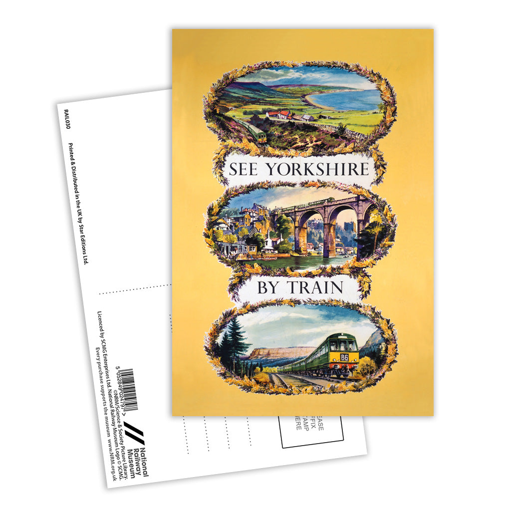 See Yorkshire by Train Postcard Pack of 8