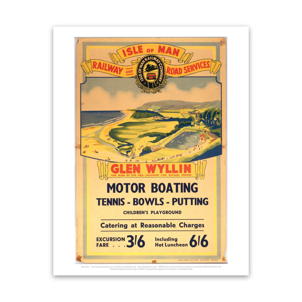 Isle of Man - Glen Wyllin Motor Boating Art Print