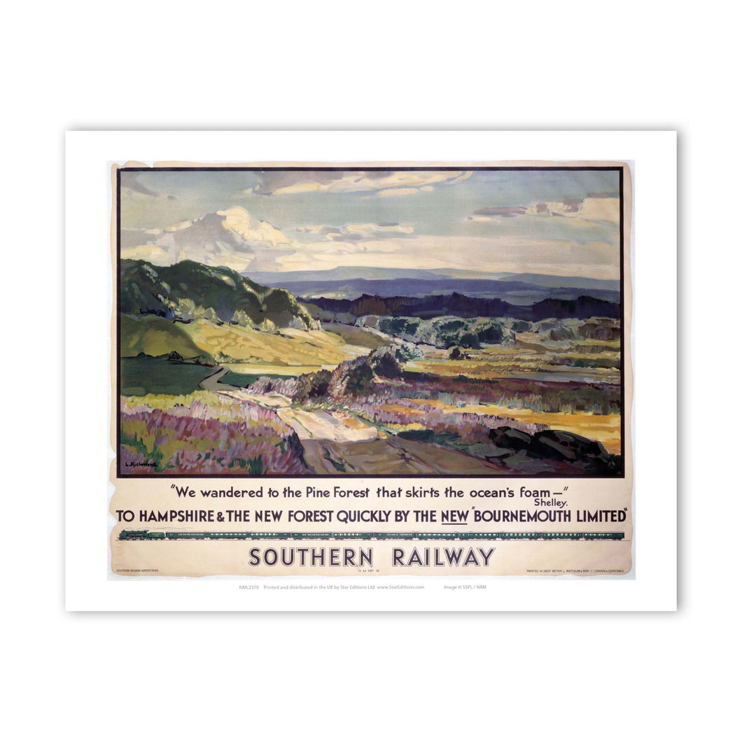 Southern Railway Hampshire, New Forest, Bournemouth Art Print
