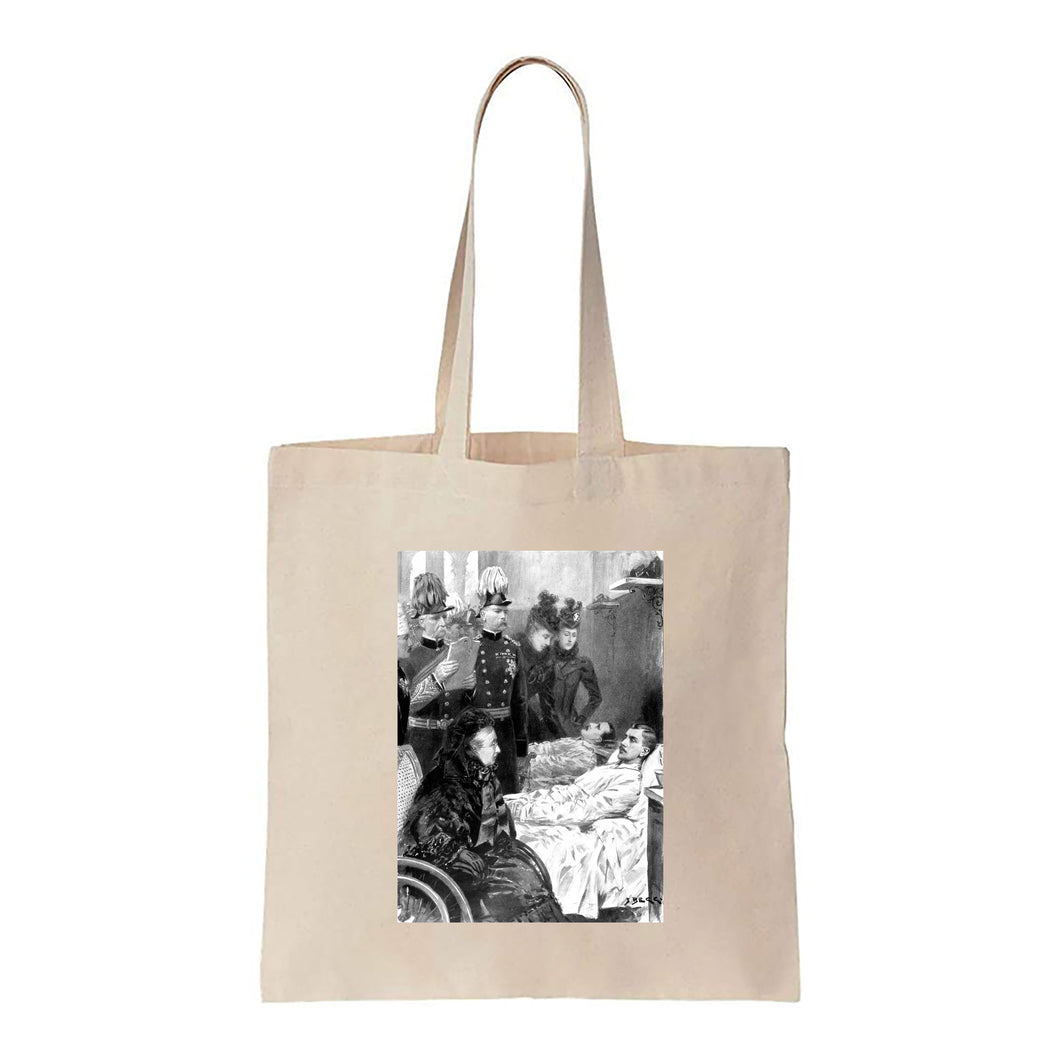 Black and White Painting Sick Patient - Canvas Tote Bag