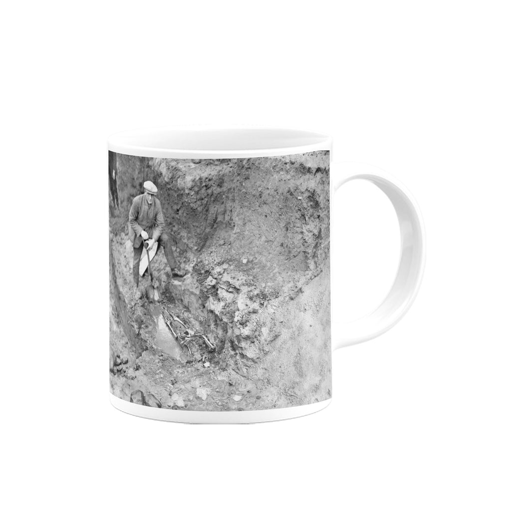 Black and White Excavation Site Mug