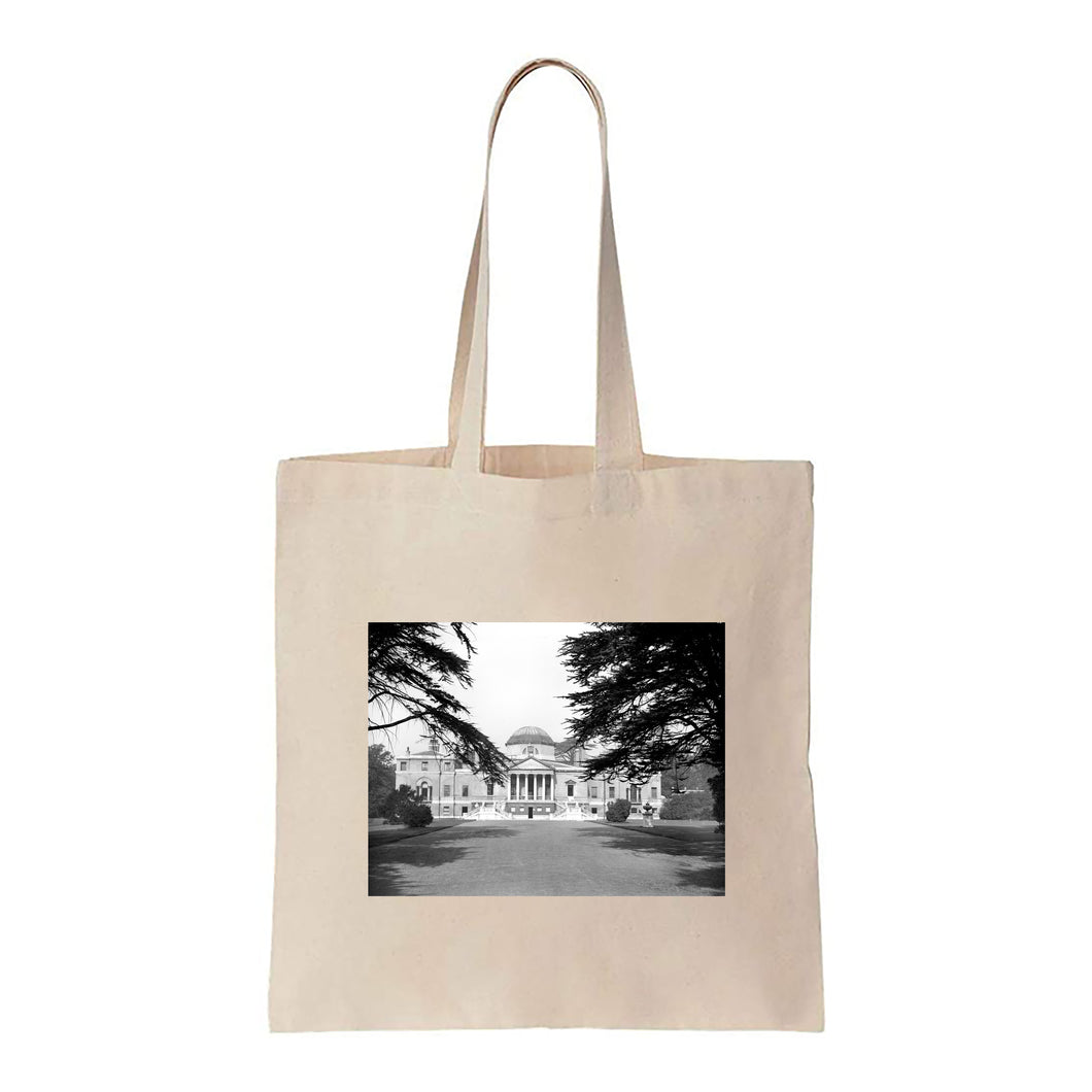 Park and Building Black and White - Canvas Tote Bag