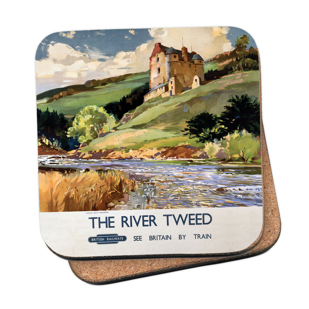 The River Tweed, Neidpath Castle, Peeblesshire Coaster