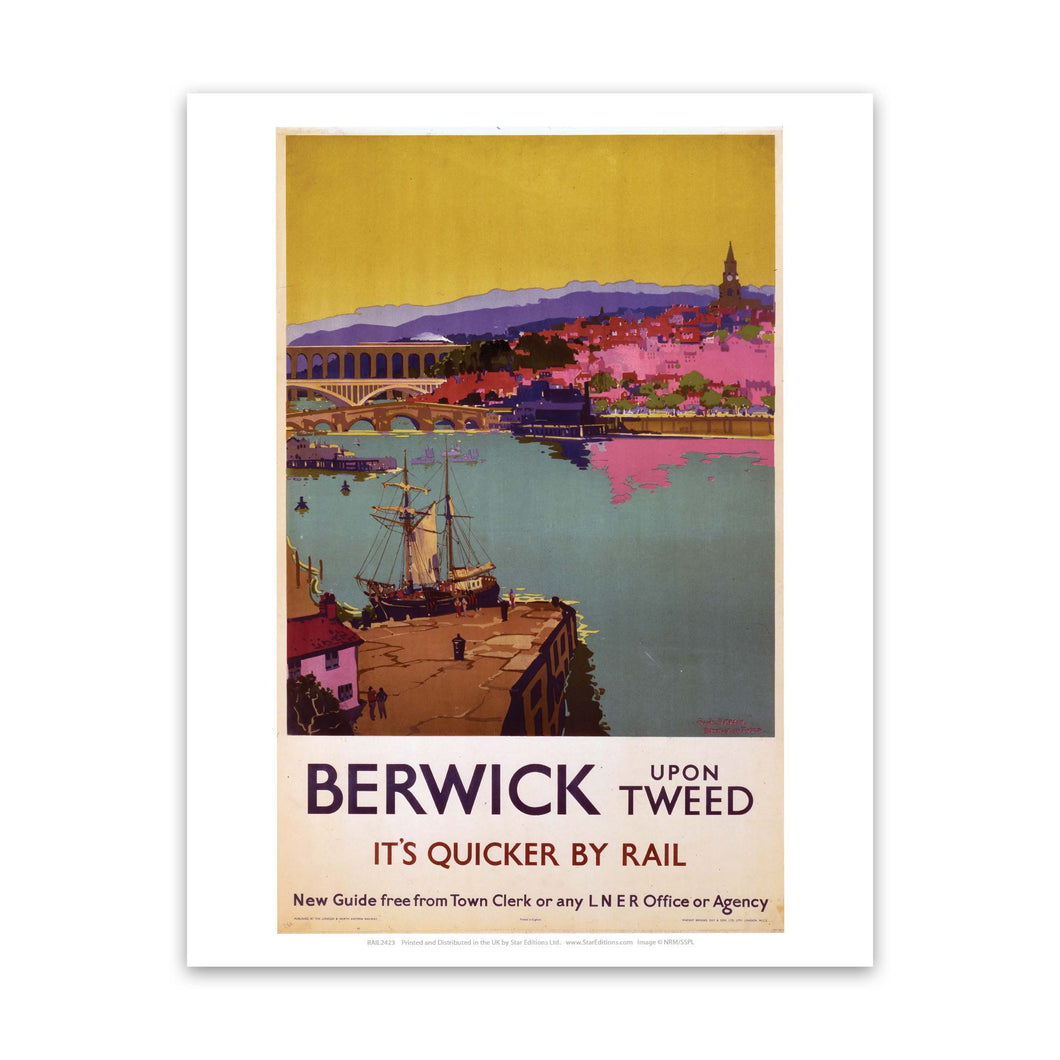 Berwick upon Tweed - It's Quicker By Rail Art Print