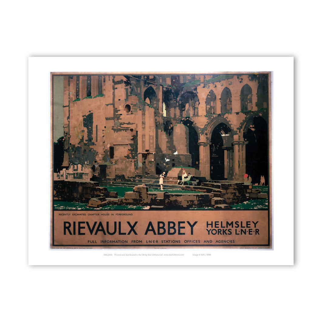 Recently Excavated Rievaulx Abbey - Helmsley Station Yorkshire Art Print