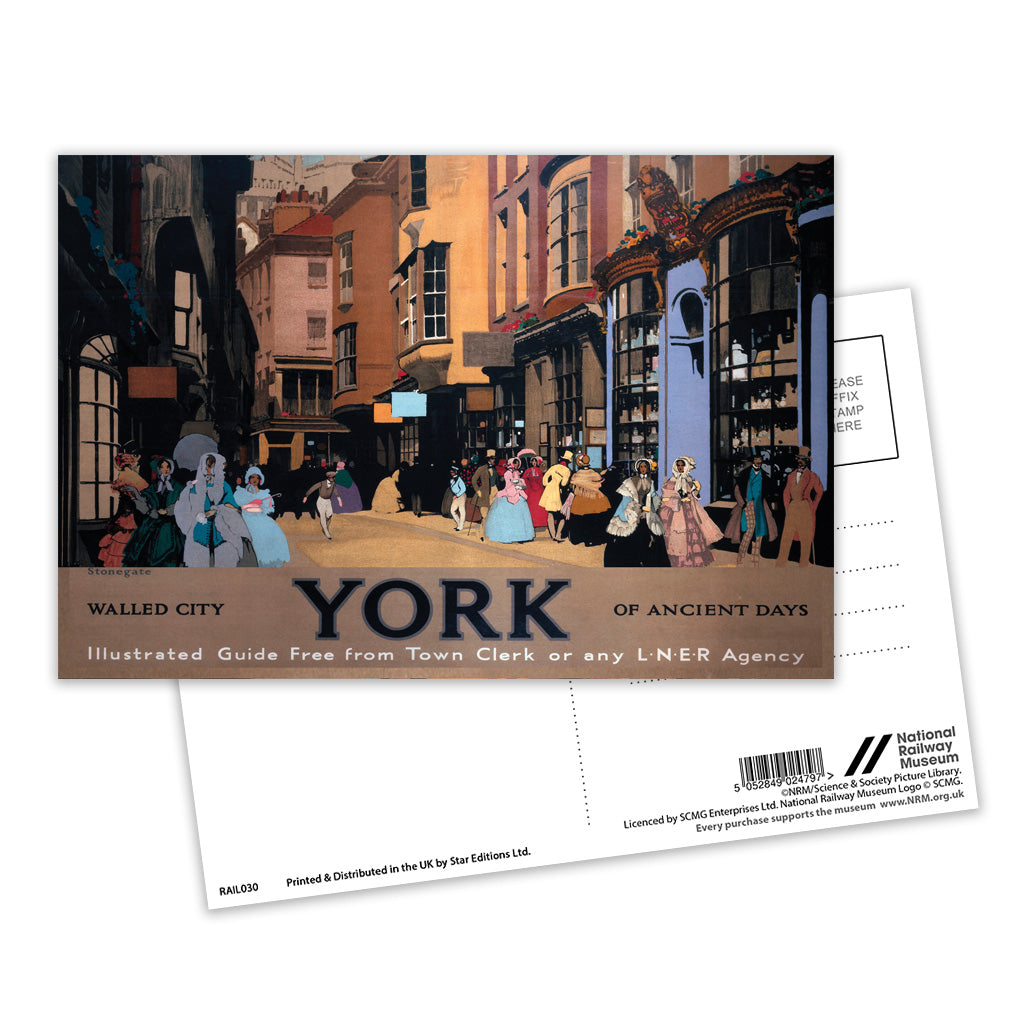 York, Walled City of Ancient Days Postcard Pack of 8