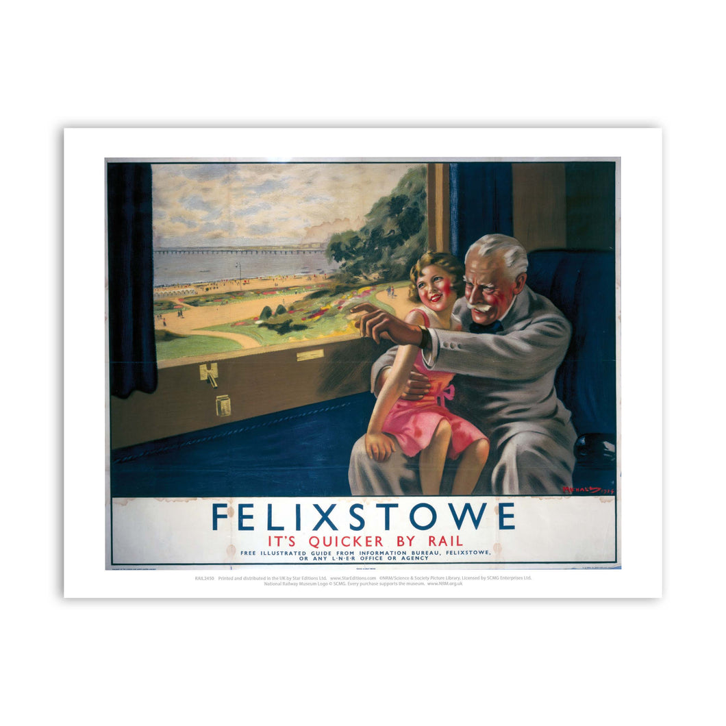 Felixstowe from the Train - Quicker by Rail Art Print