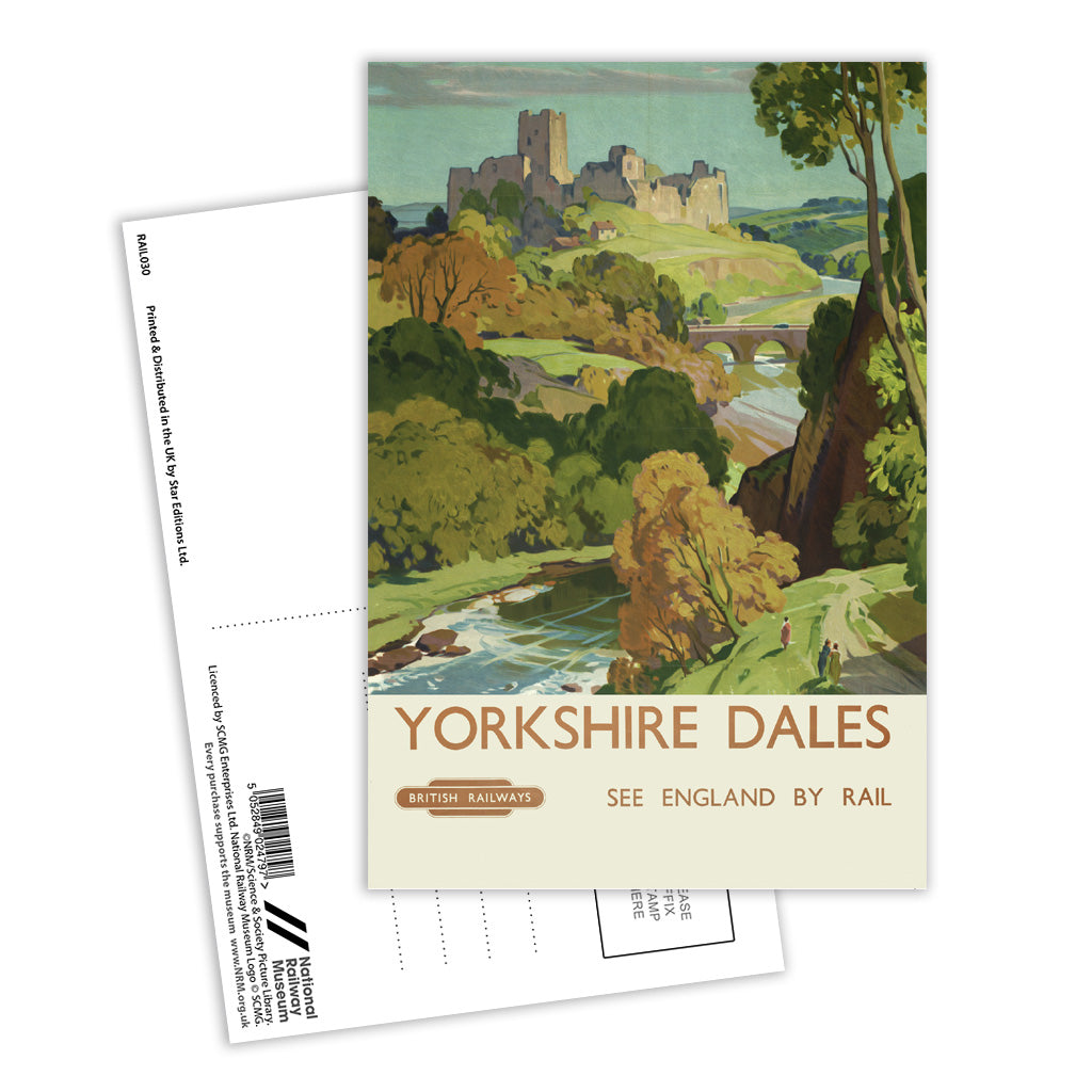 Yorkshire Dales, See England By Rail Postcard Pack of 8