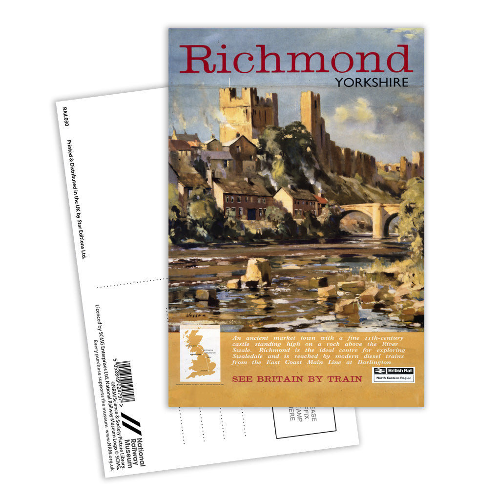 Richmond Yorkshire - See Britain By Train Postcard Pack of 8