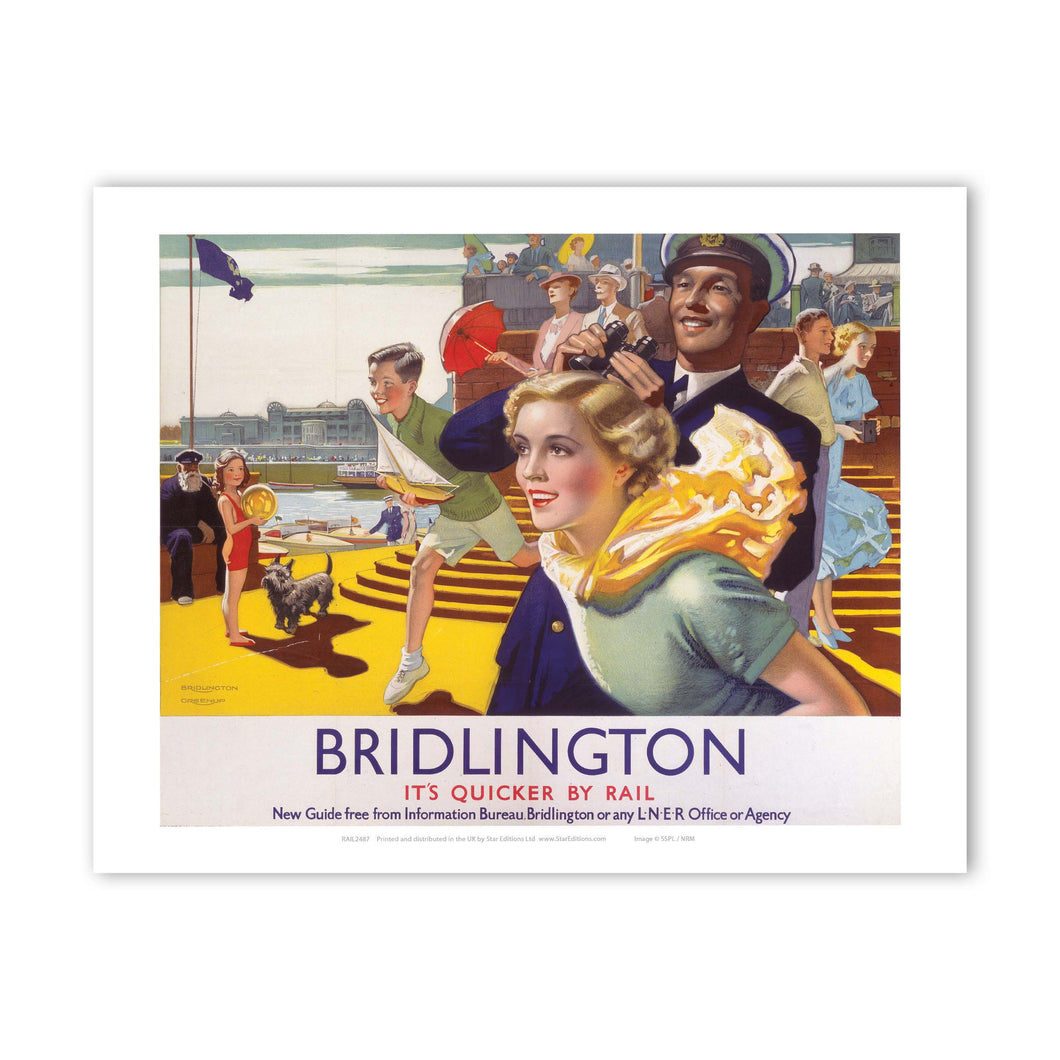 Bridlington - It's Quicker By Rail Art Print