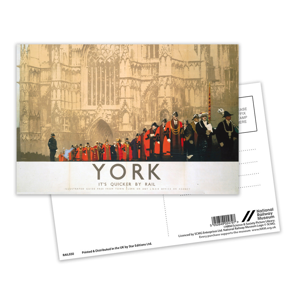 York, Cathedral Procession Postcard Pack of 8