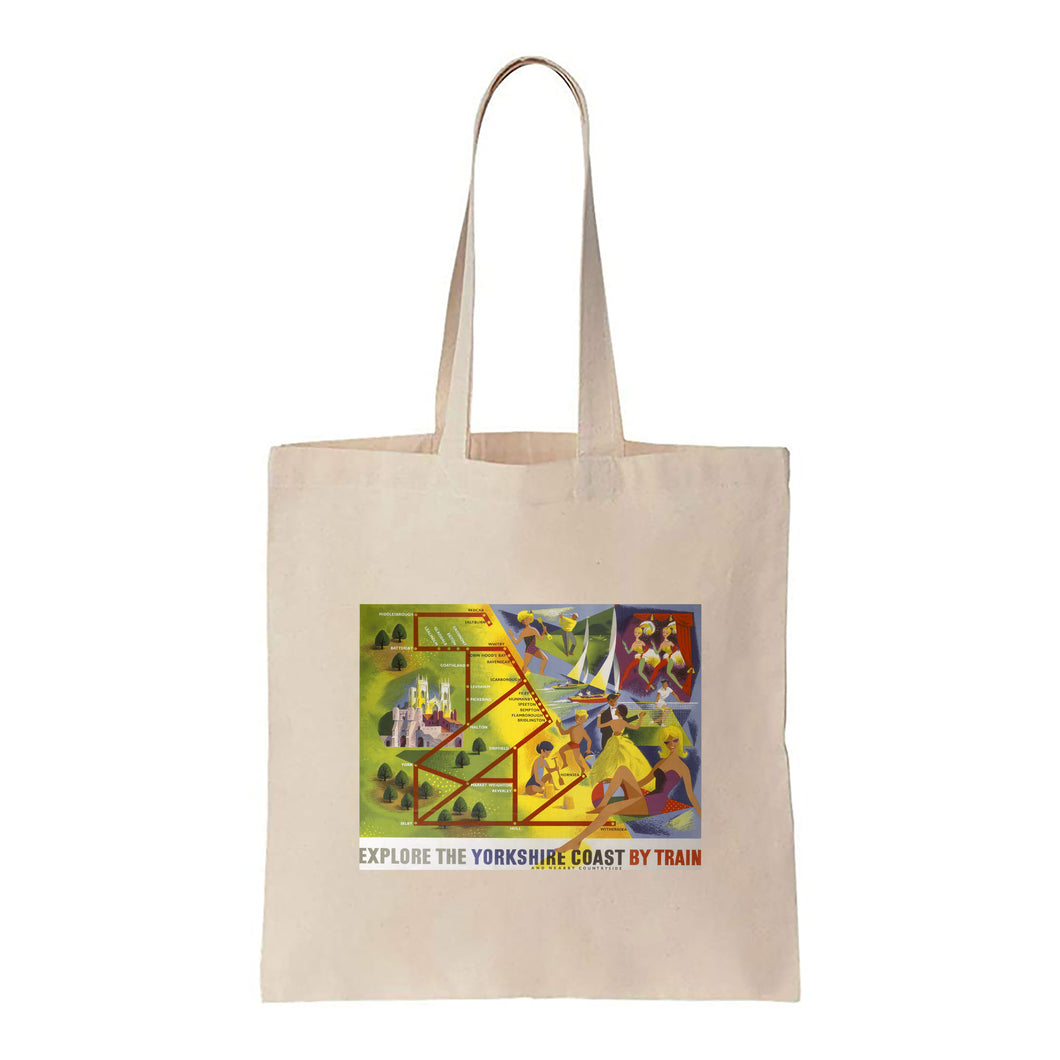 Explore the Yorkshire Coast by train - Canvas Tote Bag